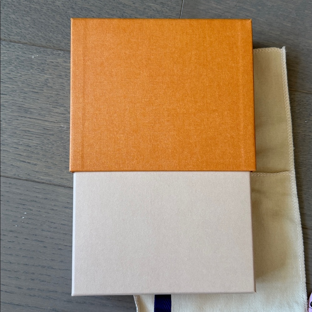 Louis Vuitton Small Drawer Style Orange Wallet Box and Dust Bag 5.5" x 5" x 1.5" - Picture 11 of 11